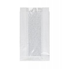 Крафт-пакет с V-образным дном с окном 14(6)*25*6см. (белый)