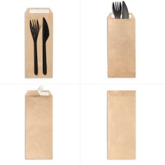 Крафт пакет с V-образным дном без складки 80*220мм, 40 г/м2 (бурый), с клеевым клапаном