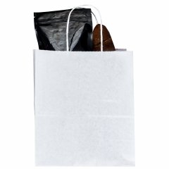 Крафт пакет с кручеными ручками, 220*120*250 (Ш*Г*В) мм (белый)