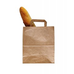 Крафт пакет с плоскими ручками, 24*14*28 (Ш*Г*В) см (бурый)