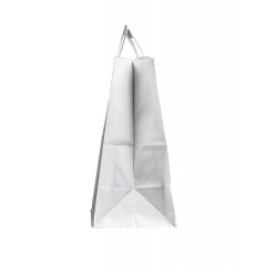 Крафт пакет с плоскими ручками, 240*140*280 (Ш*Г*В) мм (белый)