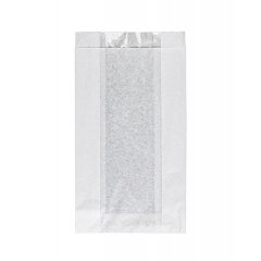 Крафт пакет с V-образным дном с окном 140(60)*60*250мм, 40 г/м2 (белый)