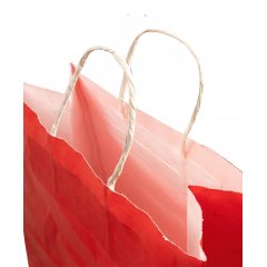 Крафт пакет с кручеными ручками, 220*130*320 (Ш*Г*В) мм (красный) арх