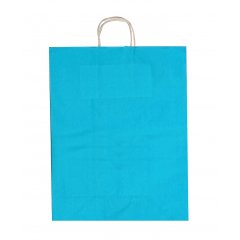 Крафт пакет с кручеными ручками, 220*130*320 (Ш*Г*В) мм (голубой) арх