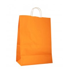 Крафт пакет с кручеными ручками, 220*130*320 (Ш*Г*В) мм (оранжевый) арх