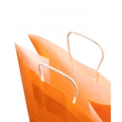 Крафт пакет с кручеными ручками, 220*130*320 (Ш*Г*В) мм (оранжевый) арх