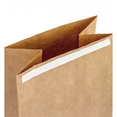 Крафт пакет с прямоугольным дном 120*80*330мм, 50 г/м2 (бурый), с клеевым клапаном