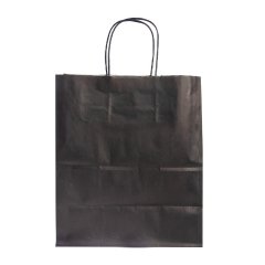 Крафт пакет с кручеными ручками, 240*140*280 (Ш*Г*В)  мм (черный)  (300 в кор.) 010-101116-002