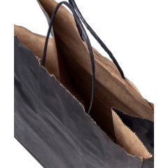 Крафт пакет с кручеными ручками, 260*150*350 (Ш*Г*В) мм (черный)