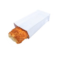 Крафт пакет с прямоугольным дном 80*50*170мм, 70 г/м2 (белый), с клеевым клапаном