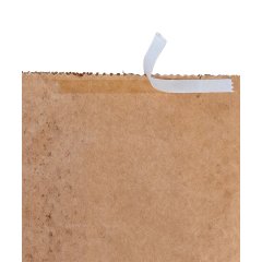 Крафт пакет с круглым окном 80*50*170 мм, 70 г/м2 (крафт), с клеевым клапаном (1 слой)