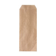 Крафт пакет с V-образным дном без складки, пакет для приборов 80*220мм, 38 г/м2 (бурый)