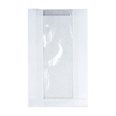 Крафт пакет с V-образным дном с окном 200(100)*60*340, 40 г/м2 (белый)