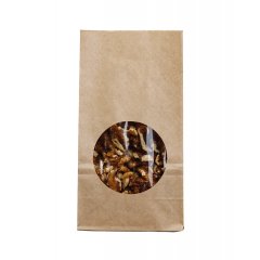 Крафт пакет с круглым окном 100*60*200 мм (1 слой)