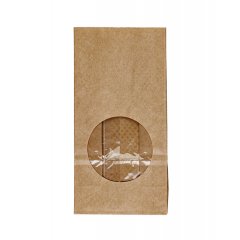 Крафт пакет с круглым окном 80*50*170мм (2 слоя)