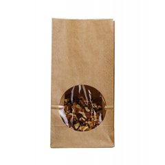 Крафт пакет с круглым окном 120*80*250 мм (1 слой) (бурый)