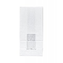 Крафт пакет с прямоугольным окном 120*80*250 мм (2 слоя), белый