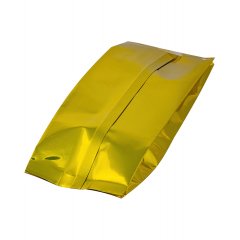 Пакет с центральным швом 8,5(+6)*27см, 95 мкм, (золотой), Метал/БОПП/ПЭ