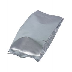 Пакет с центральным швом 7,5(+5)*25см, 95 мкм, (серебряный), Метал/БОПП/ПЭ