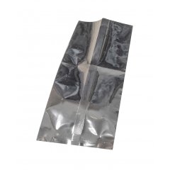 Пакет с центральным швом 9,5(+4)*25см, 95 мкм, (серебряный), Метал/БОПП/ПЭ