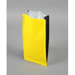 Пакет пятишовный 117(+70)*250мм, Метал/БОПП/PE, желтый,черные фальцы