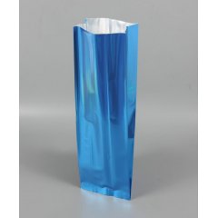 Пакет с центральным швом 12(+7)*40см, 95 мкм, (синий матовый), Метал/БОПП/ПЭ