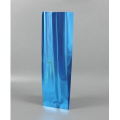 Пакет с центральным швом 12(+7)*40см, 95 мкм, (синий матовый), Метал/БОПП/ПЭ