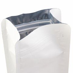 Пакет восьмишовный 11(+8)*25см, (белый матовый), с плоским дном, с отрывным замком