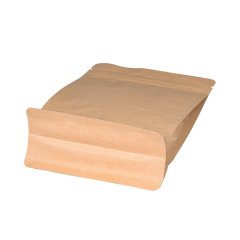 Пакет восьмишовный 13,5(+6,5)*20,5см, (бурый), 3 слоя, с замком (обычным), с плоским дном