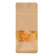 Пакет восьмишовный, 8(+6,5)*19см, (светлая бумага), 3 слоя, с отрывным замком, с окном 4см