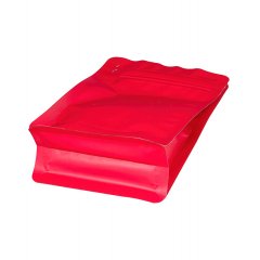 Пакет восьмишовный 11(+6)*18см, (красный матовый), с плоским дном, с отрывным замком