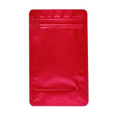 Пакет восьмишовный 11(+6)*18см, (красный матовый), с плоским дном, с отрывным замком