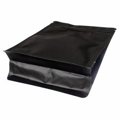 Пакет восьмишовный 13,5(+6,5)*20,5см, (черный матовый), с замком (обычным), с плоским дном