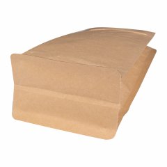 Пакет ДЛЯ КОФЕ восьмишовный 11(+8)*25см, (бурый), с плоским дном, с отрывным замком и клапаном дегазации