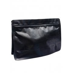 Пакет восьмишовный 24(+8)*17см, (черный матовый), с замком (обычным), с плоским дном