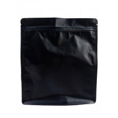 Пакет восьмишовный 20(+8)*24см, (черный матовый), с замком (обычным), с плоским дном