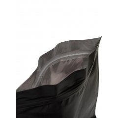 Пакет восьмишовный 20(+8)*24см, (черный матовый), с замком (обычным), с плоским дном