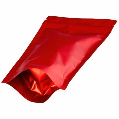 Пакет Дой-Пак 10,5*21,5(+3,5)см, Металл/PET/БОПП (красный матовый)