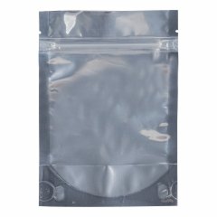 Пакет Дой-Пак 15*24(+3,5)см, Мет/PET/БОПП (сереб), с прозр. стенкой