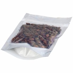 Пакет Дой-Пак 10,5*15(+3,5)см, Металл/PET/БОПП (белый), с прозр. стенкой