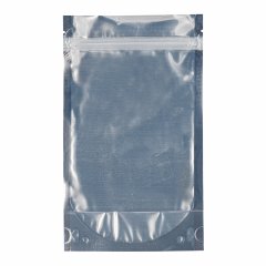 Пакет Дой-Пак 135*225(+40)мм, Металл/PET/БОПП (белый), с прозр. стенкой