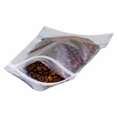 Пакет Дой-Пак 15*24(+3,5)см, Мет/PET/БОПП (сереб), с прозр. стенкой