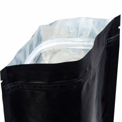 Пакет Дой-Пак 16*25(+4,5)см, Металл/PET/БОПП (черный матовый)