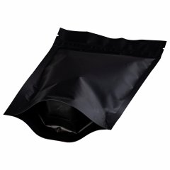 Пакет Дой-Пак 13,5*22,5(+4)см, Металл/PET/БОПП (черный матовый)