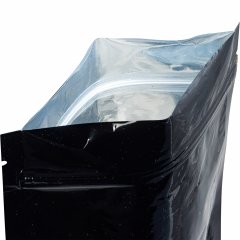 Пакет Дой-Пак 10,5*15(+3)см, Металл/PET/БОПП (черный глянец)