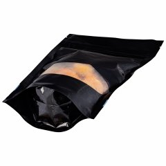 Пакет Дой-Пак 22*30(+5,5)см, PET/PE (черный) с овальным окошком