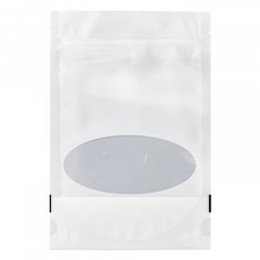 Пакет Дой-Пак 16*21(+4)см, PET/PE (белый матовый) с овальным окошком