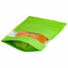 Пакет Дой-Пак 13,5*22,5(+3,5)см, Крафт (зеленый), с окном 4см