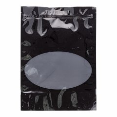 Пакет Дой-Пак 13,5*20(+4)см, PET/PE (черный), с овальным окном