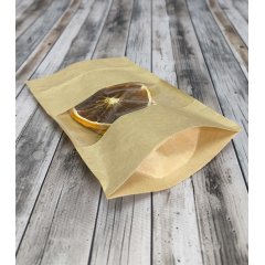 Пакет Дой-Пак 10,5*15(+3)см, Крафт (бурый), с окном 4см